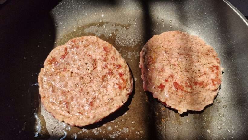 Lidl hamburger húspogácsa sütése