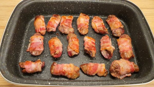 Baconbe tekert csirkemáj készítése 6