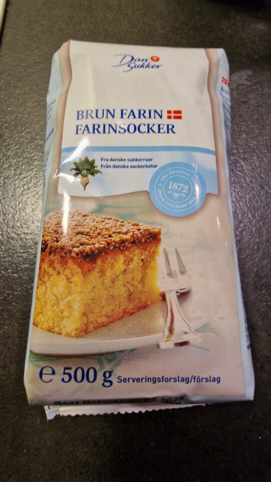 Brun farin csomagolás Drømmekage fra Brovst képpel