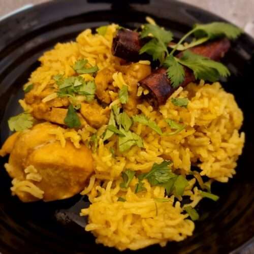 Csirkés biryani csirkecombfiléből