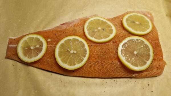 Fél lazac sütése sütőben 2