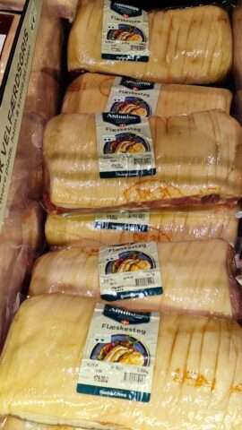 Flæskesteg üzletben Dániában