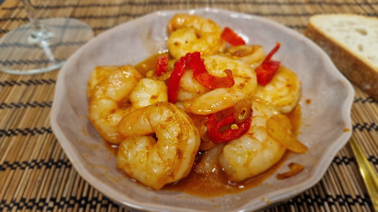 Gambas pil pil közelről