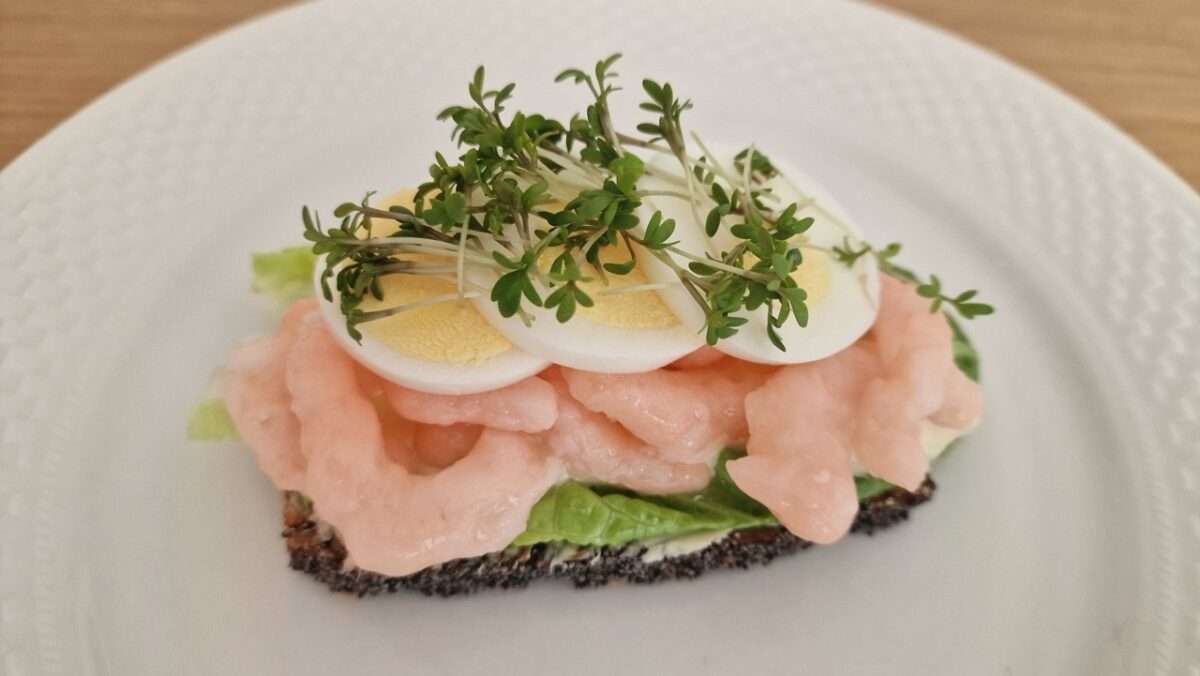 garnélás-tojásos smørrebrød