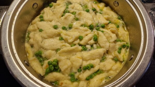 Gluténmentes galuska levesben