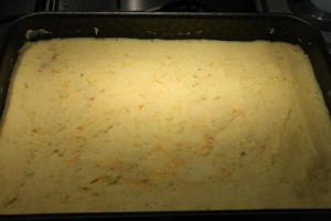 Shepherds pie készítése: sütésre készen