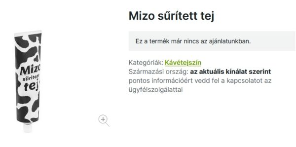 Tubusos sűrített tej nem kapható